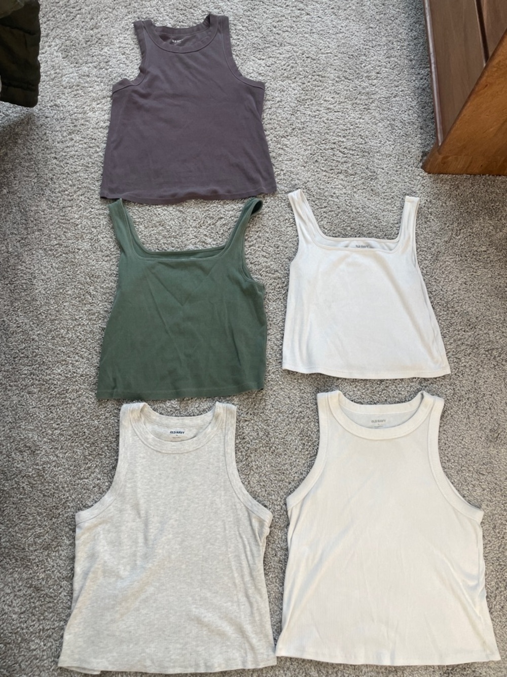 Women’s Ribbed Tank Top - White, Gray, Olive, Taupe
